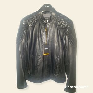 Hugo boss mens leather coat size 34R